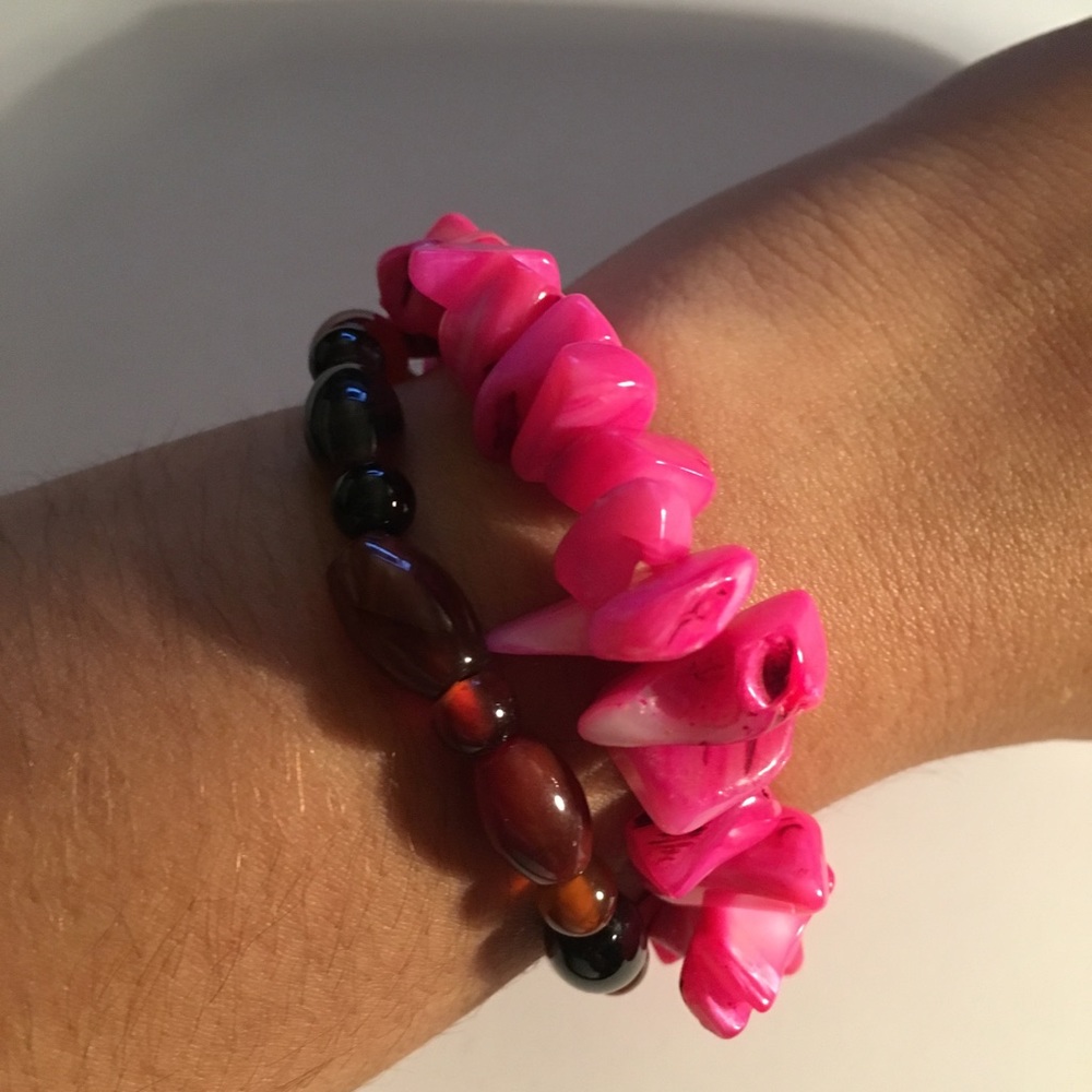 Pink and brown bracelet